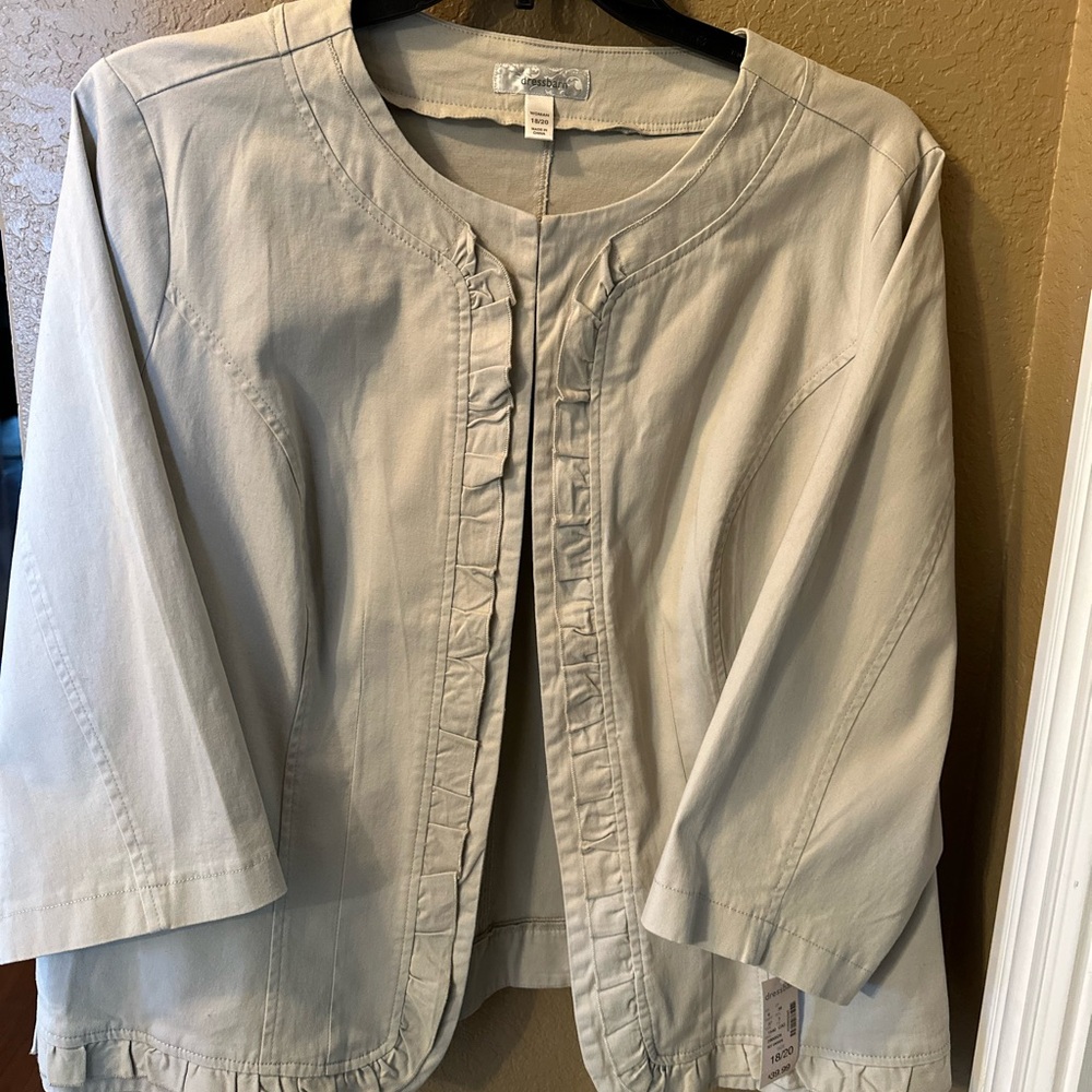 Beige 3/4 Sleeve Jacket